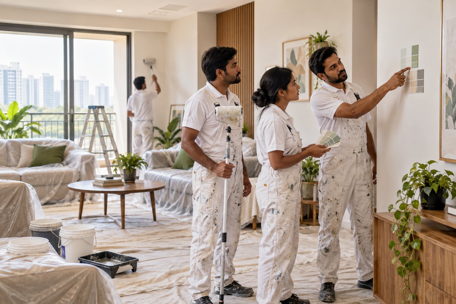 Kailash Painter team at work in Gurgaon